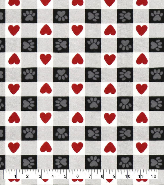 Hearts and Paws on Buffalo Check