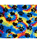 Tie Dye Puppy Paws and Hearts